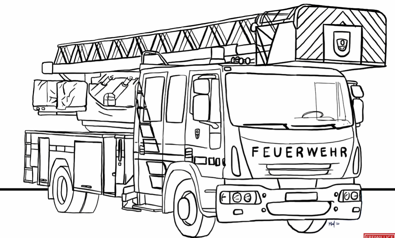 Feuerwehr Schwarzenbruck für Daheim – Ausmalbilder für Kinder – FF